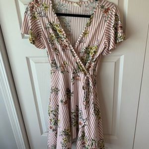 Caution to the Wind pink striped dress